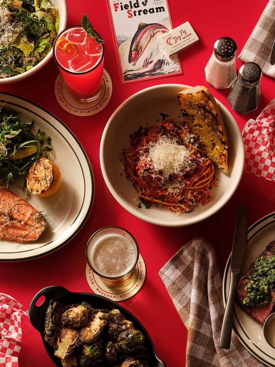 food and drinks at Dry Fly Saloon