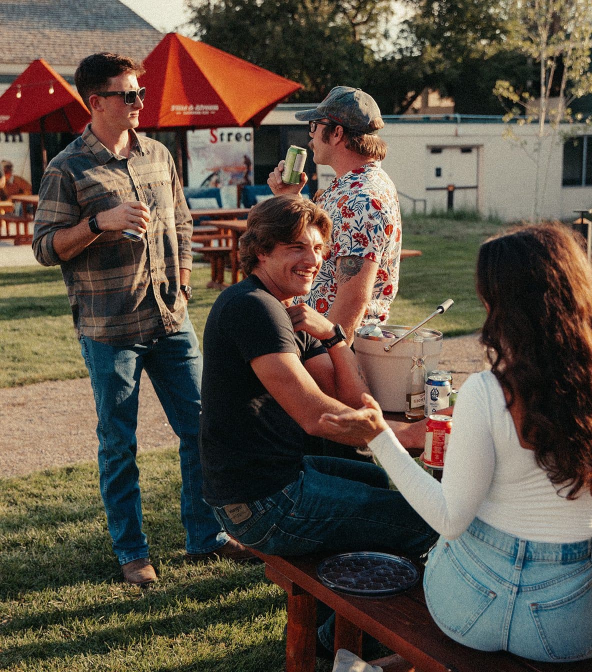 guests at a picnic table