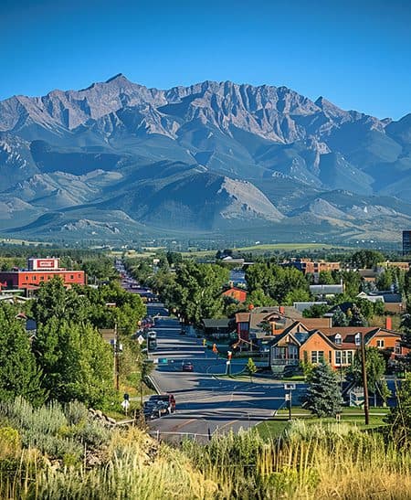 Areal view of Bozeman Montana